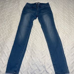 Slightly distressed blue jeans!